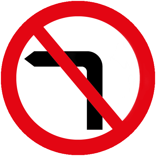 No-Left-Turn-Diag-613-sign-med - Archer Trade Signs