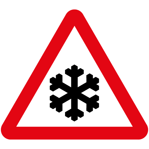 Risk-of-ice-or-snow-ahead-Diag-554-2-sign-med - Archer Trade Signs